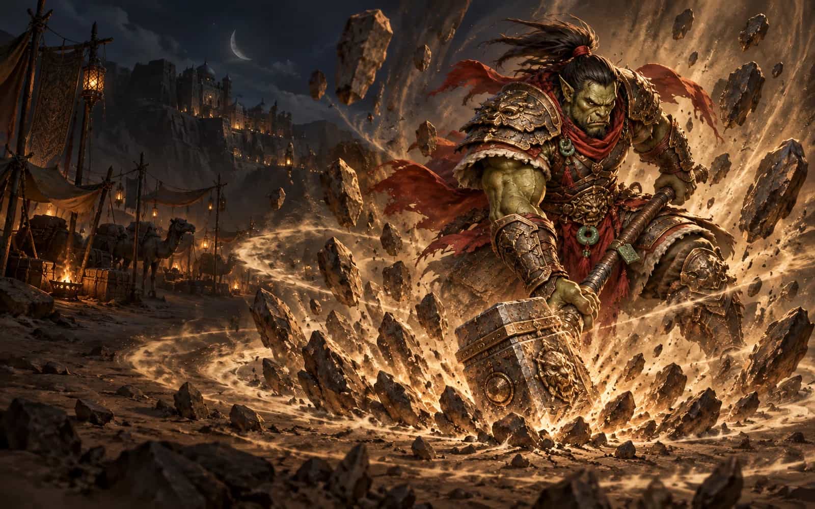Key art: a Earthshaker fighting with a warhammer.