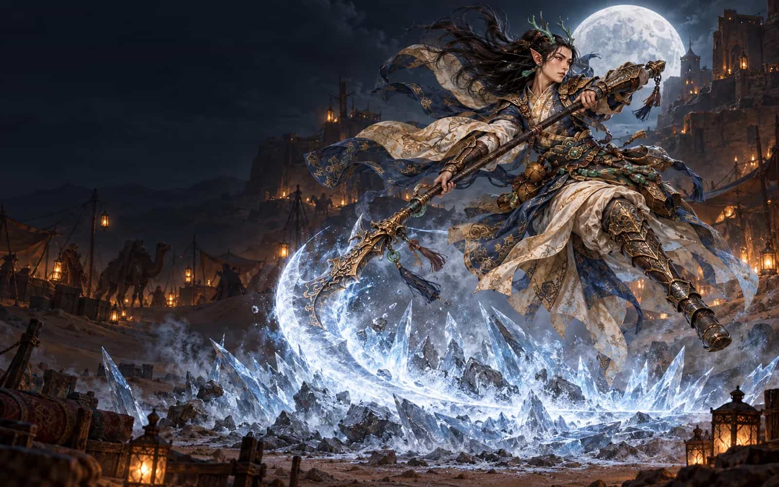 Key art: a Oathkeeper fighting with a glaive.