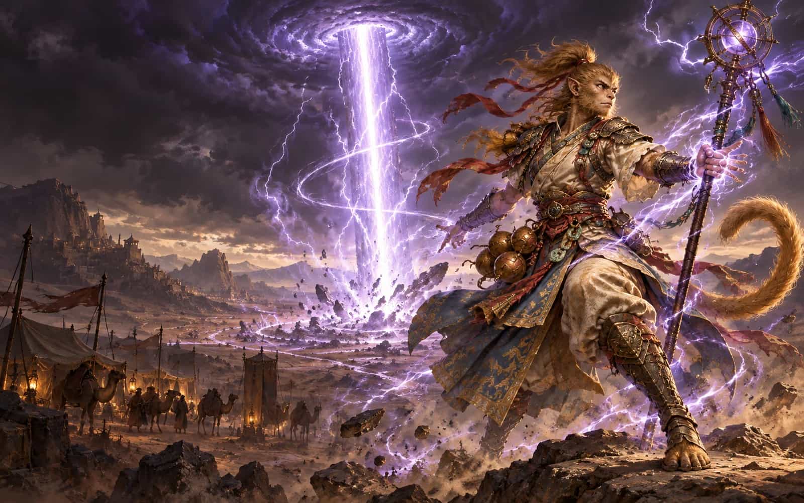 Key art: a Stormcaller fighting with a storm staff.
